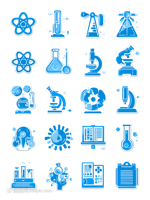 藍(lán)色科學(xué)實(shí)驗(yàn)工具圖標(biāo)